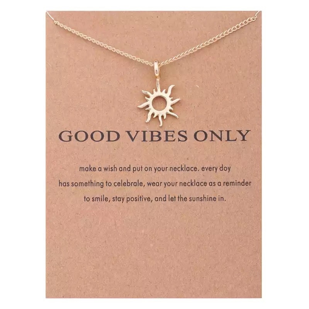 ‼️3/$30 Boho Good Vibes Only Sun Gold Necklace